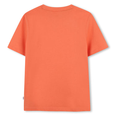 BOSS Playera para niño y adolescente, naranja big print